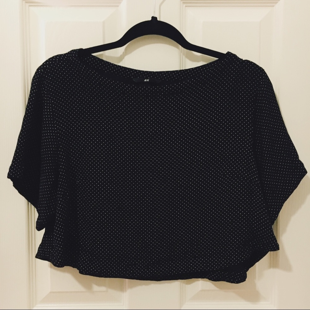 H&M Black Polka Dot Chiffon Top